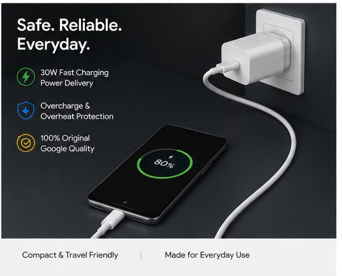 Google 30W USB-C Charger with 120W USB-C to USB-C Cable