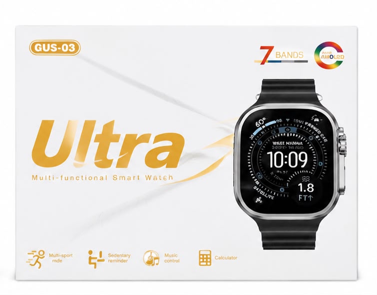 Ultra GUS-03 Smart Watch – 7 Bands | AMOLED Display | Multi-Functional Smartwatch