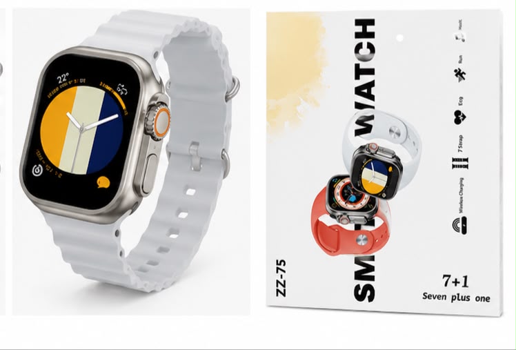 ZZ-75 7+1 Smart Watch | 7 Straps | Wireless Charging | Multi-Function Smartwatch