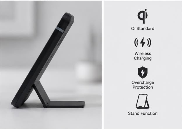 ELECOM 5W Qi Wireless Charger – Fast & Convenient Wireless Charging Stand