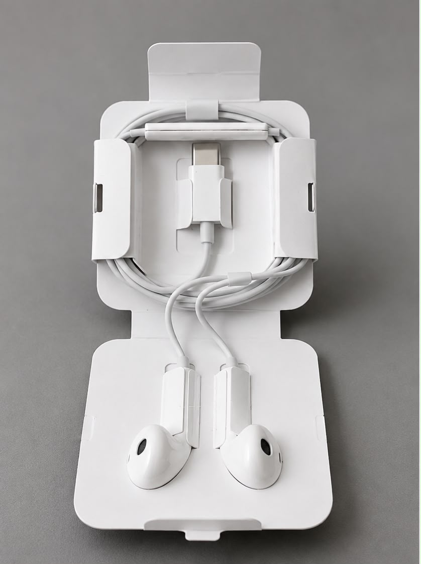 Premium White Wired Earphones – Clear Sound & Comfortable Fit