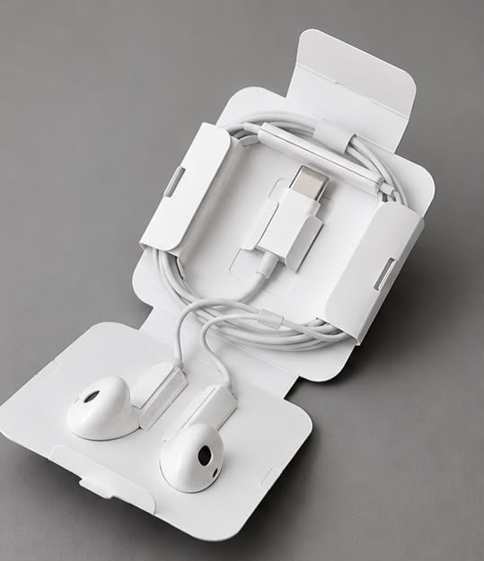 Premium White Wired Earphones – Clear Sound & Comfortable Fit