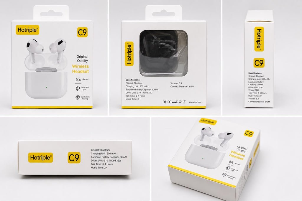 Hotriple C9 Wireless Earbuds – Original Quality Bluetooth Headset